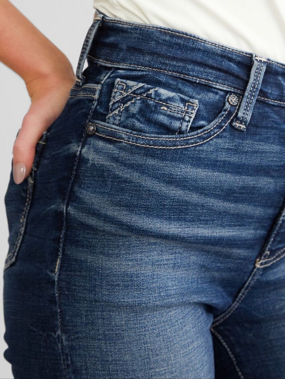 Buckle Black Womens Dark Blue Fit No. 75 Tailored Bootcut Stretch Jeans 30x32 - Picture 4 of 16